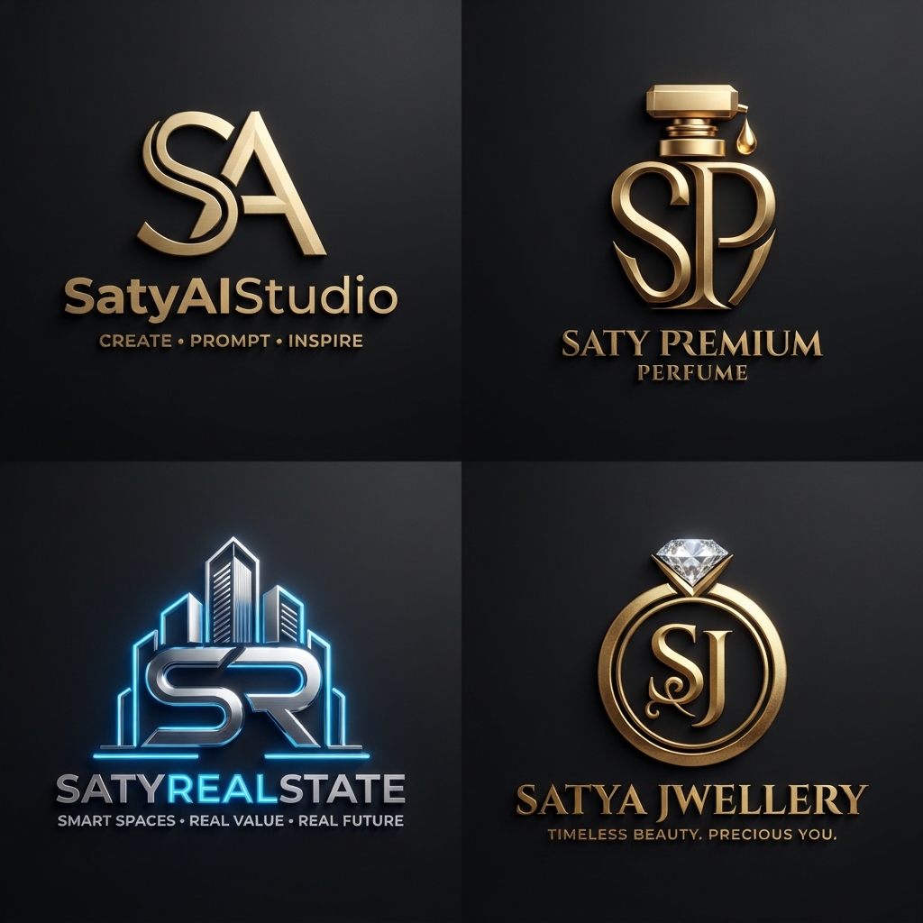 3D Luxurious Logos And Brand Designs