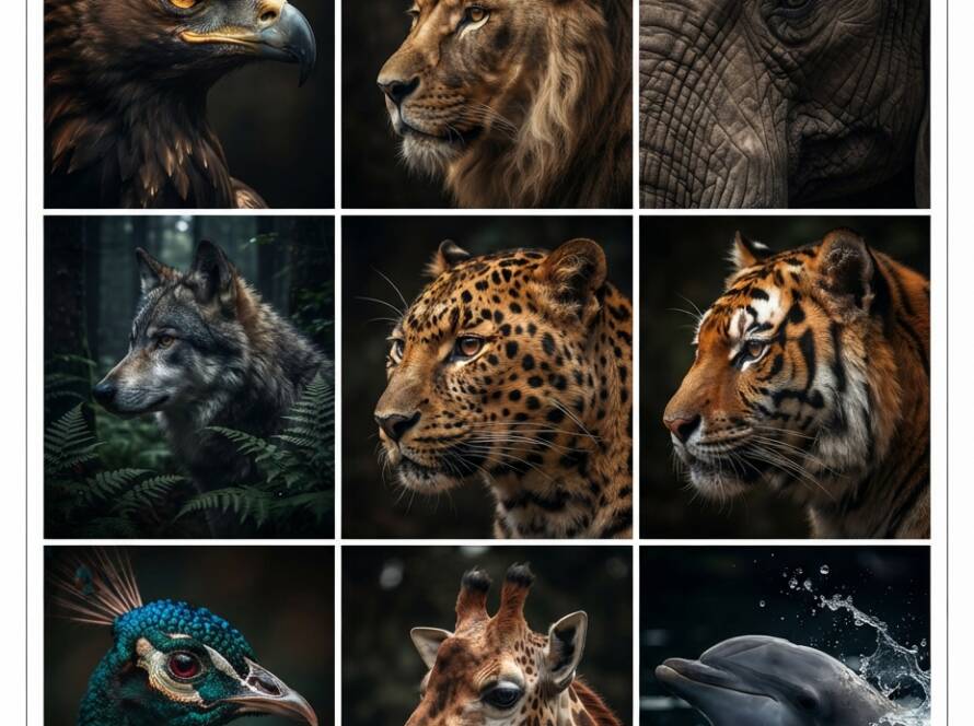 8k Realistic Photo Portraits Of Animals