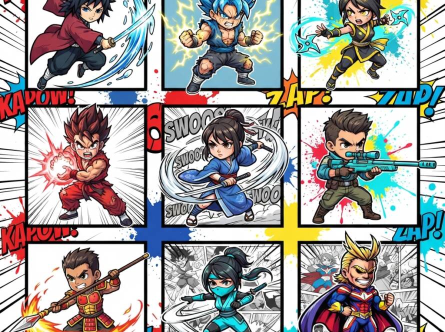 Anime Sketch Cartoon Illustrations