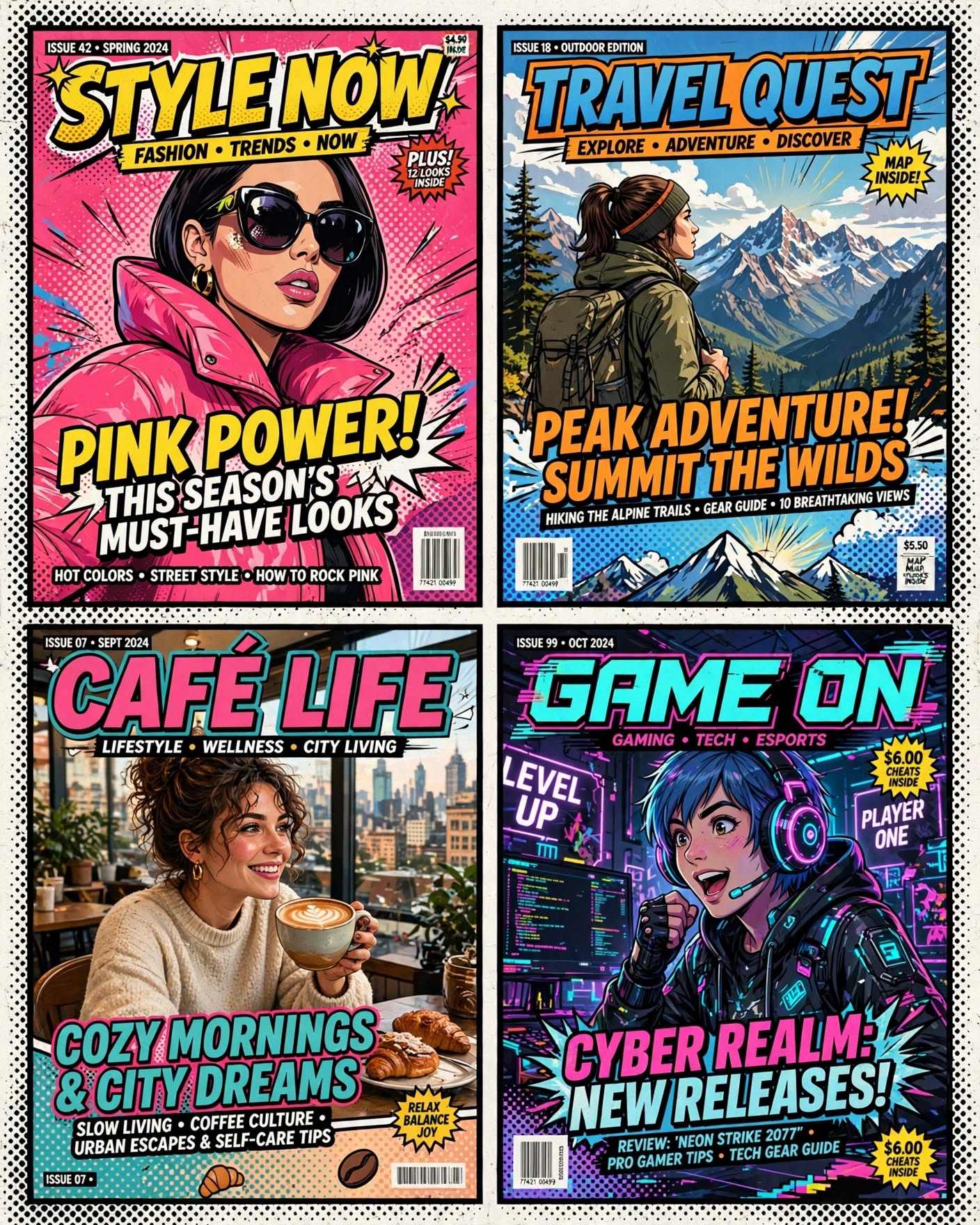 Cartoon Pop Art Editorial Magazine Covers