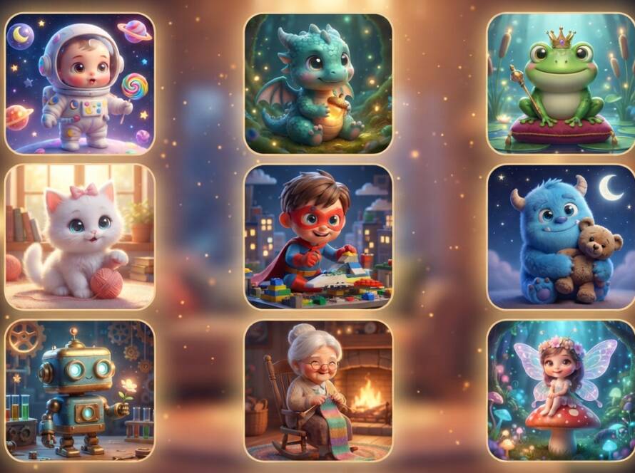 Cute 3D Pixar Style Characters