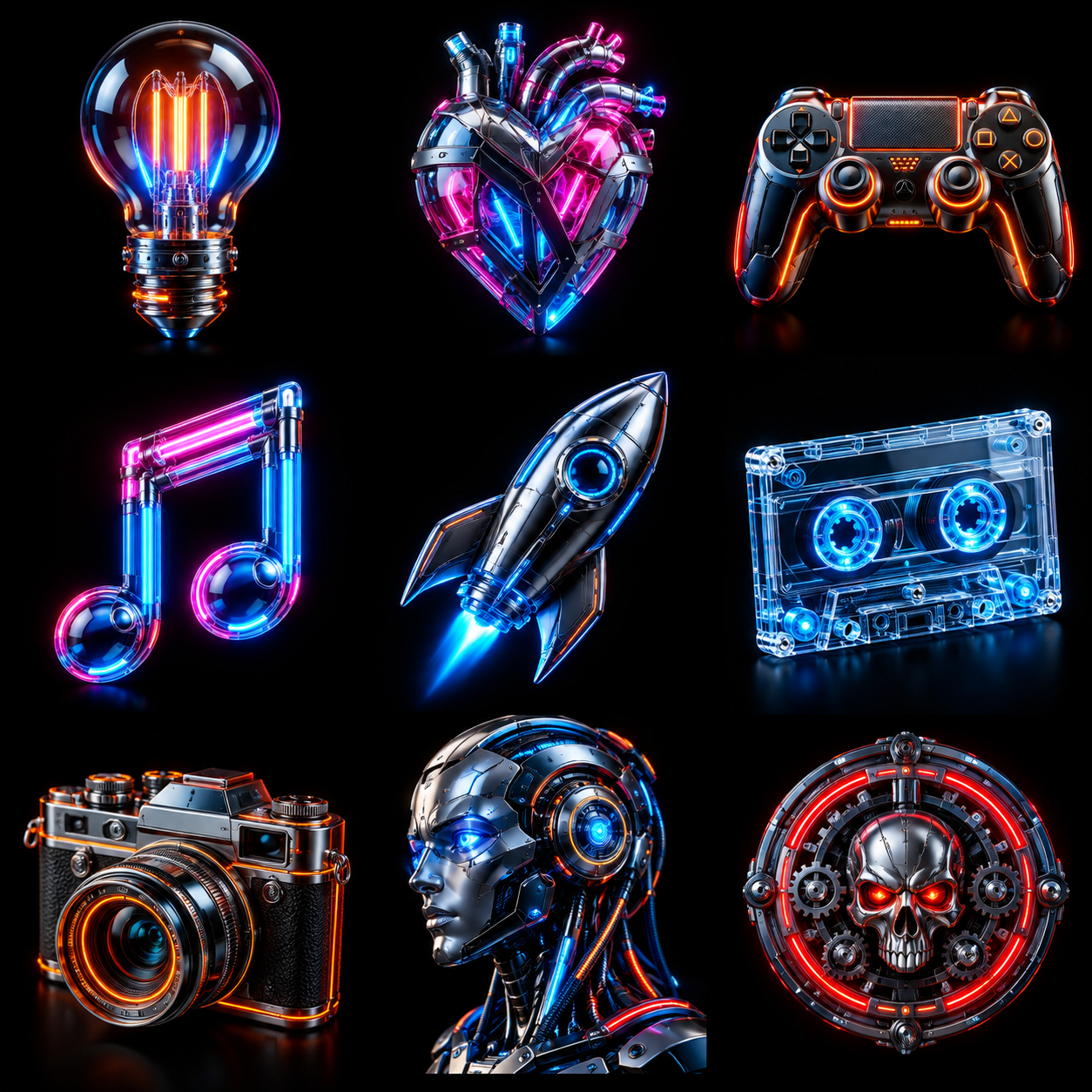 Futuristic Chrome Icon Sets