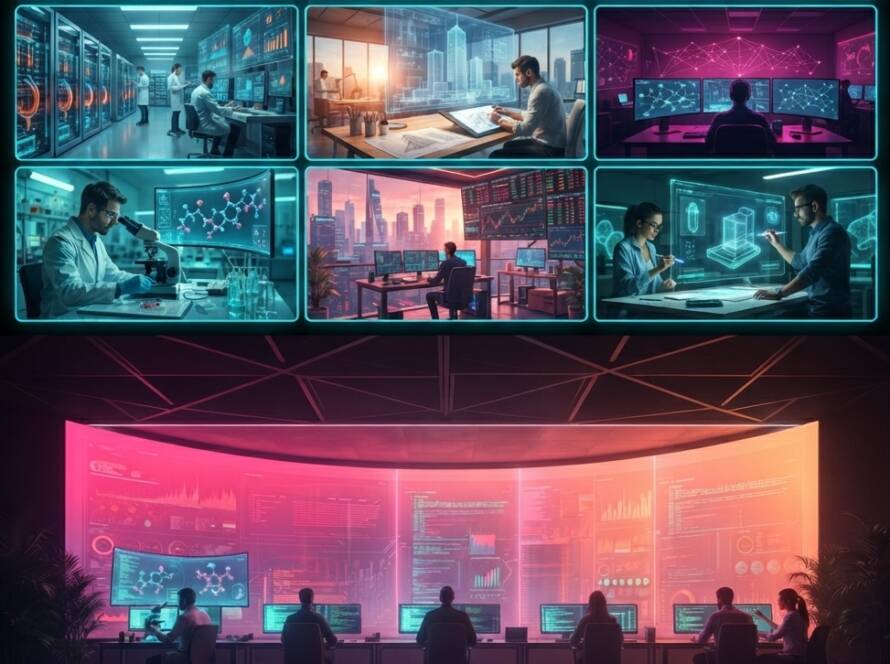 Futuristic Workspace Productivity