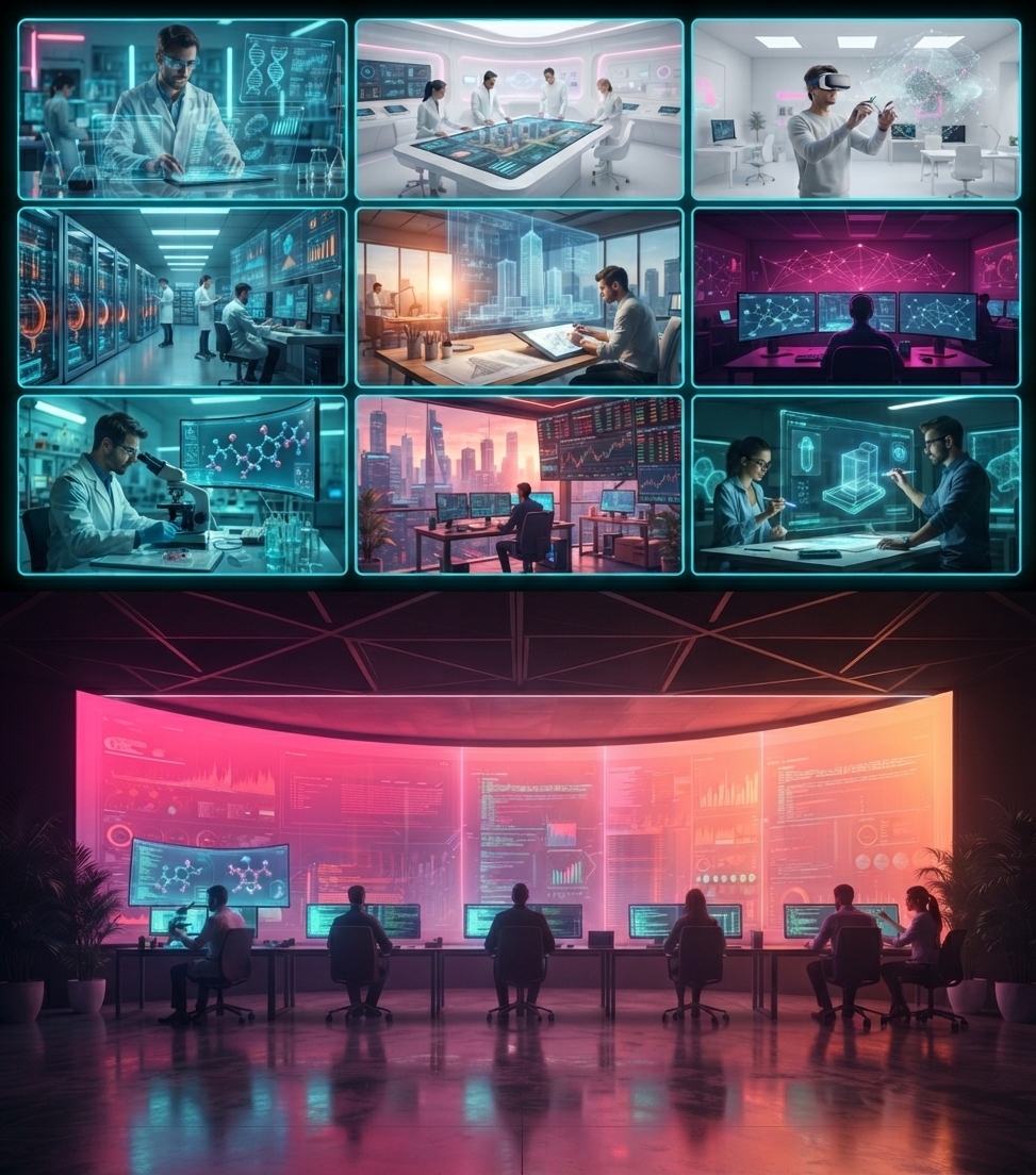 Futuristic Workspace Productivity