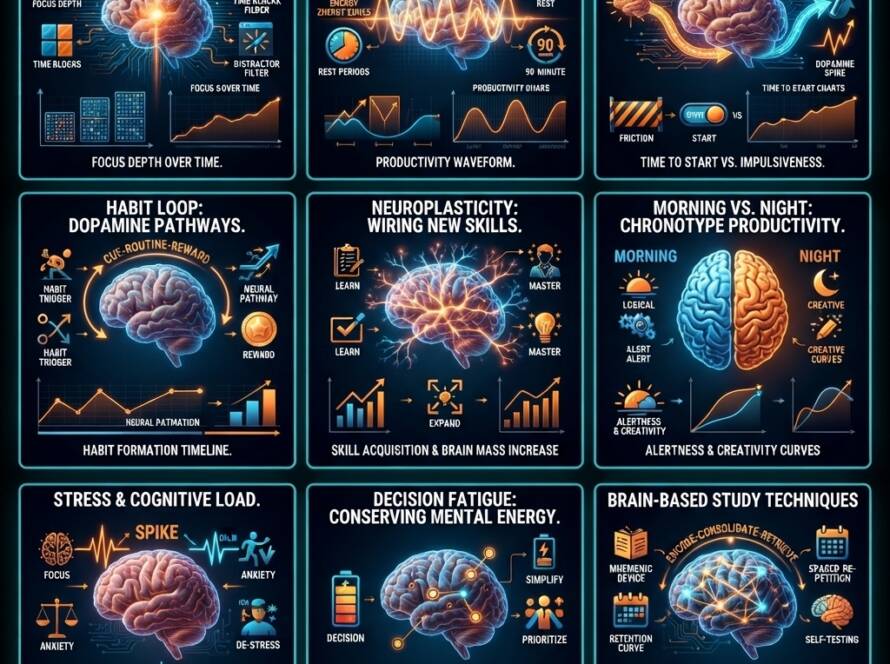 Neuro Productivity Infographic Kits