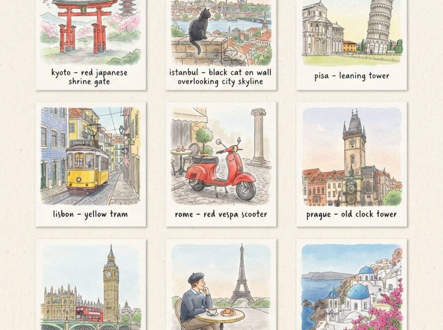 Handdrawn City Sketch Posters