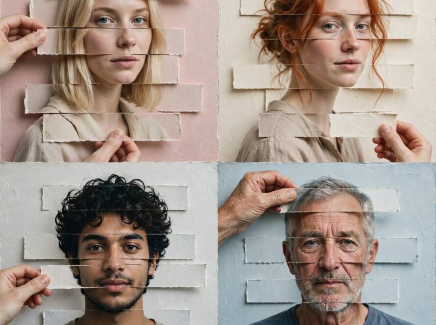 Portraits Cut Into Horizontal Strips