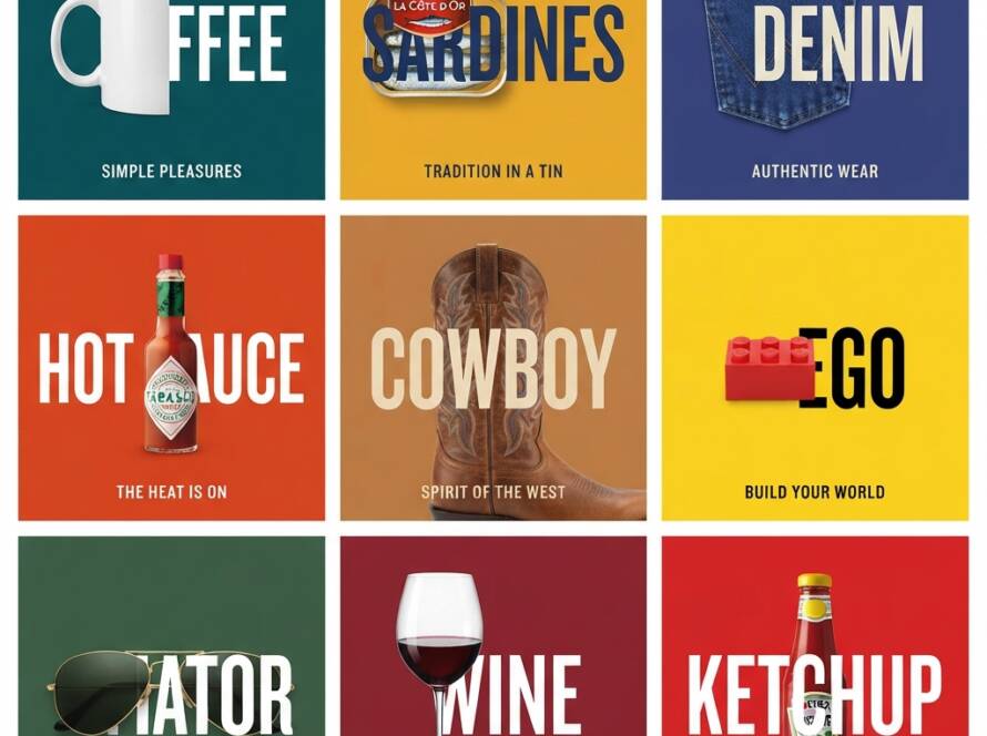 Seamless Split Photo Flat Typography