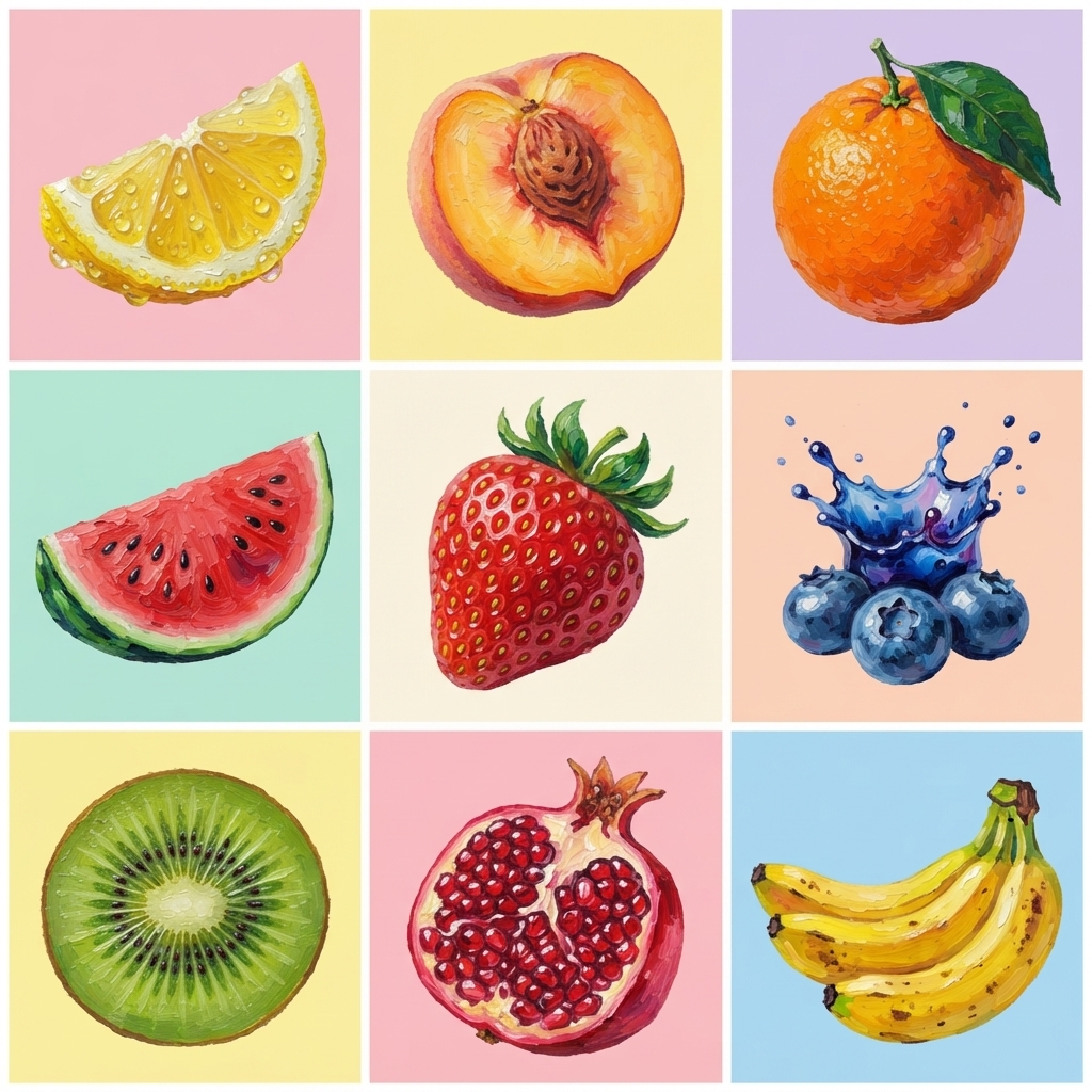 Vibrant Editorial Fruit Paintings