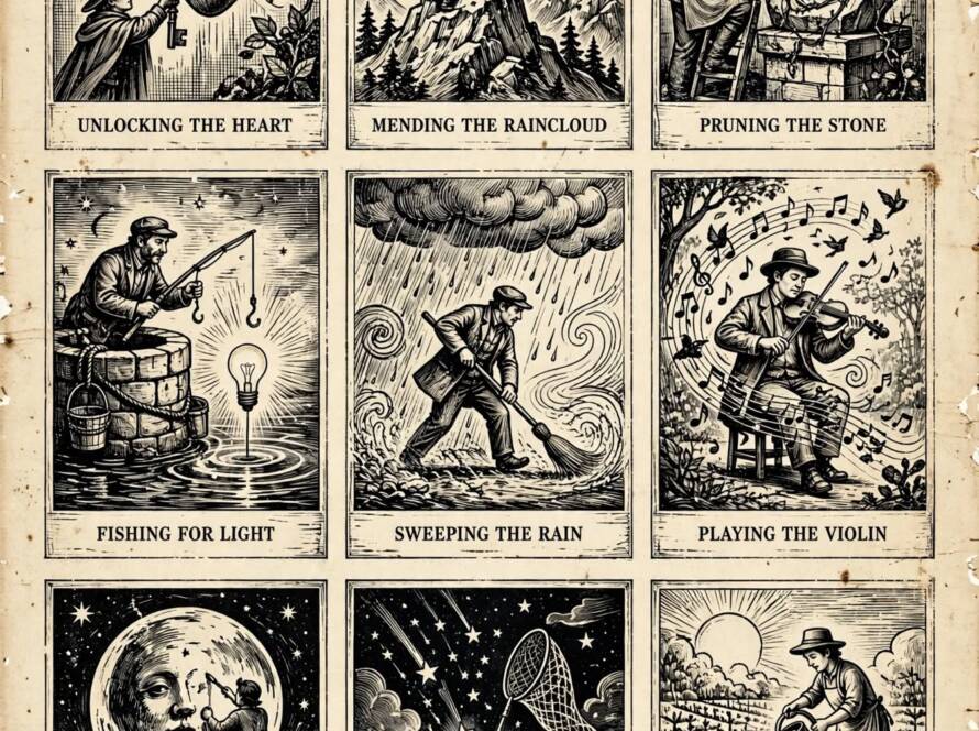 Vintage Woodcut Editorial Prints