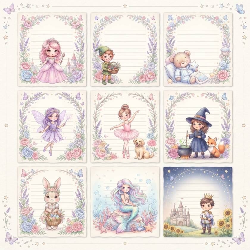 Whimsical Floral Storybook Writing Pages
