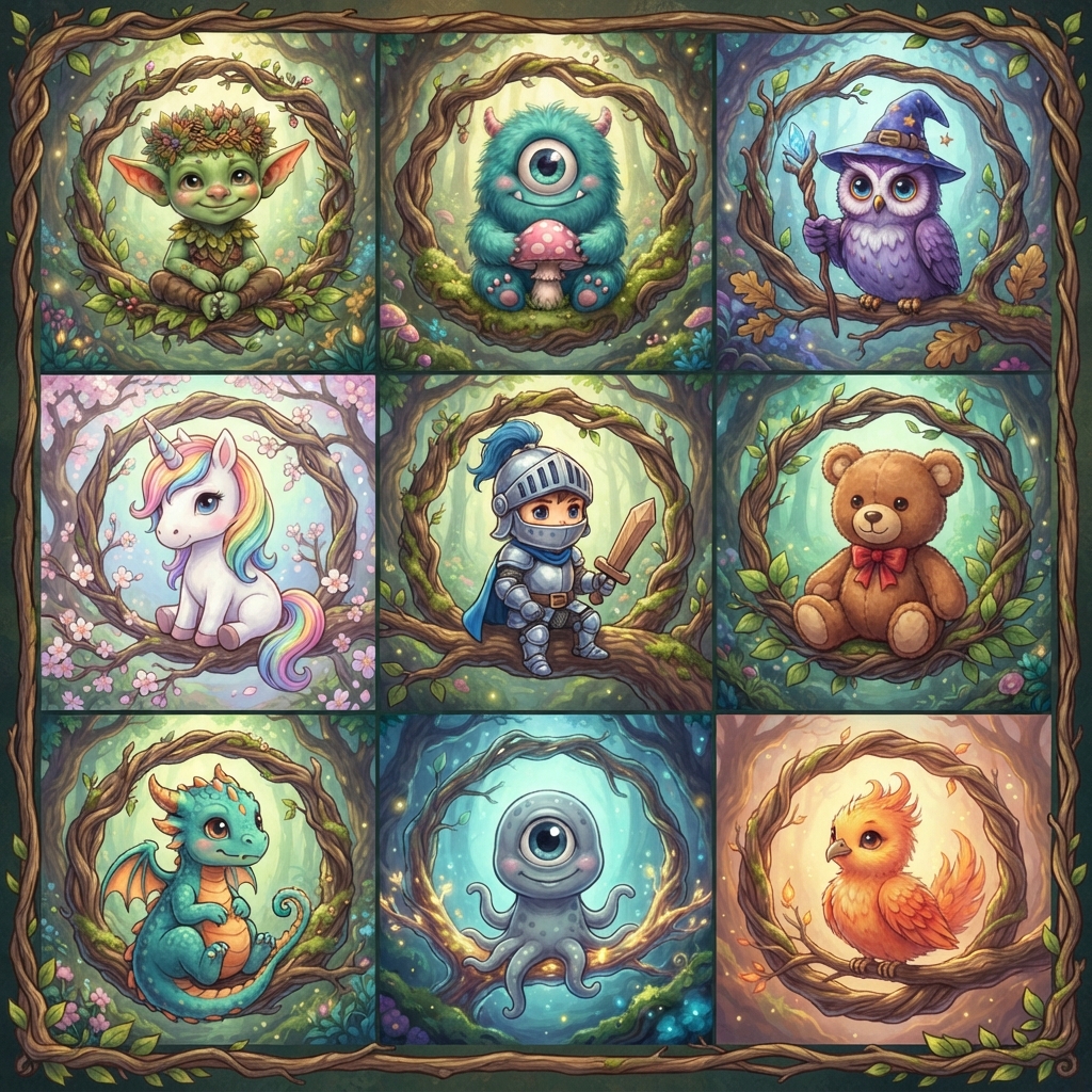 Whimsical Pixel Fantasy Portraits