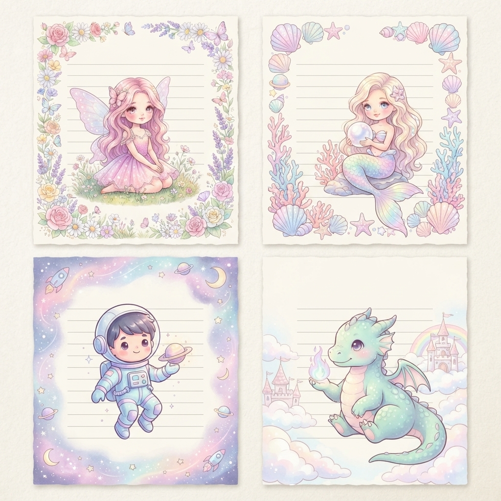 Whimsical Storybook Writing Pages