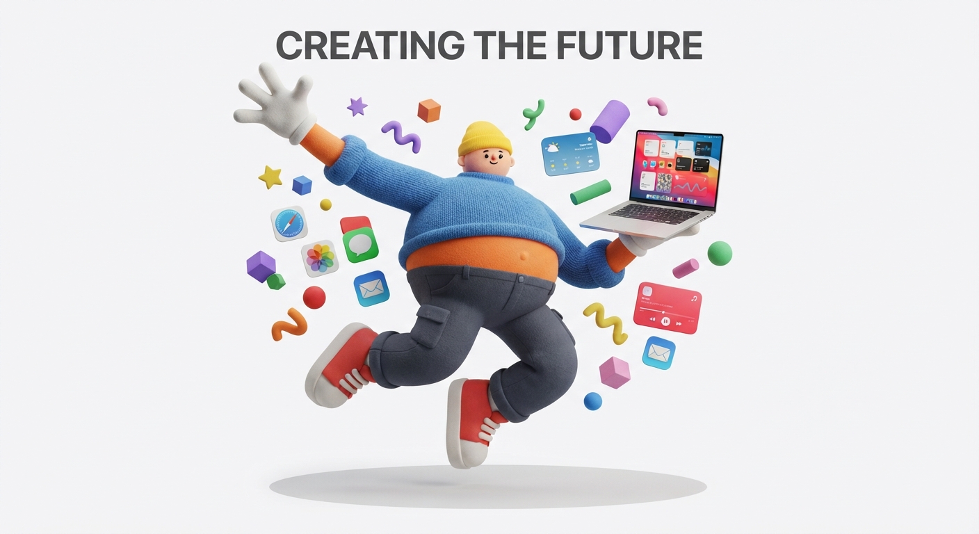 3D illustration UI UX design