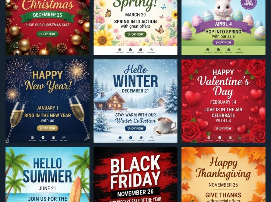 Catchy Seasonal Social Media Graphics