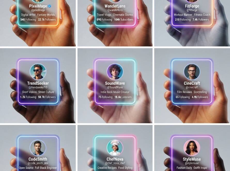 Futuristic Social Media Id Cards