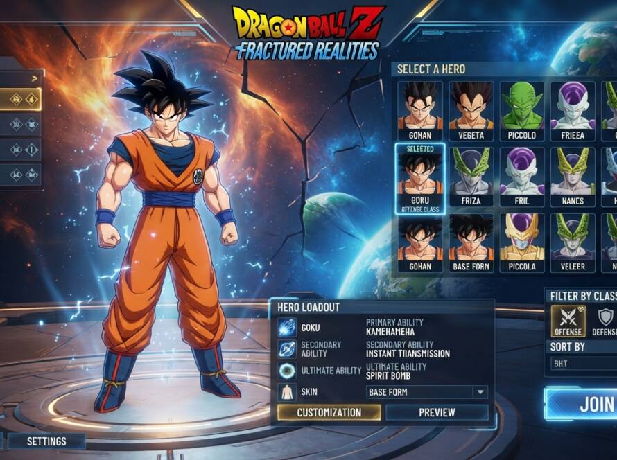 Hero-Selection Interface UI UX Design