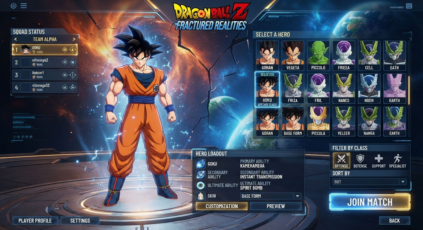 Hero-Selection Interface UI UX Design