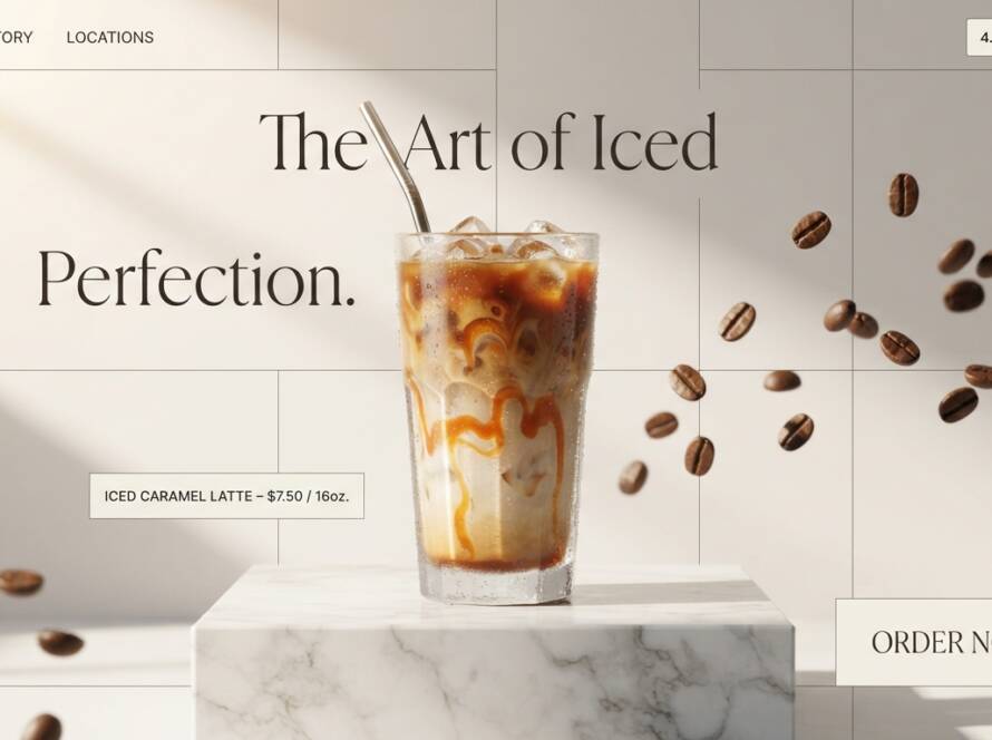 Iced Caramel Latte UI UX Design