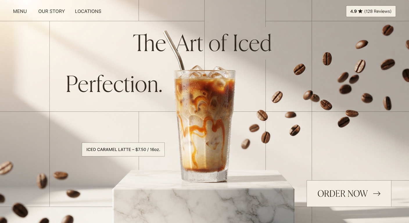 Iced Caramel Latte UI UX Design