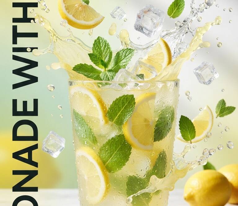 Lemonade With Mint Product Photography