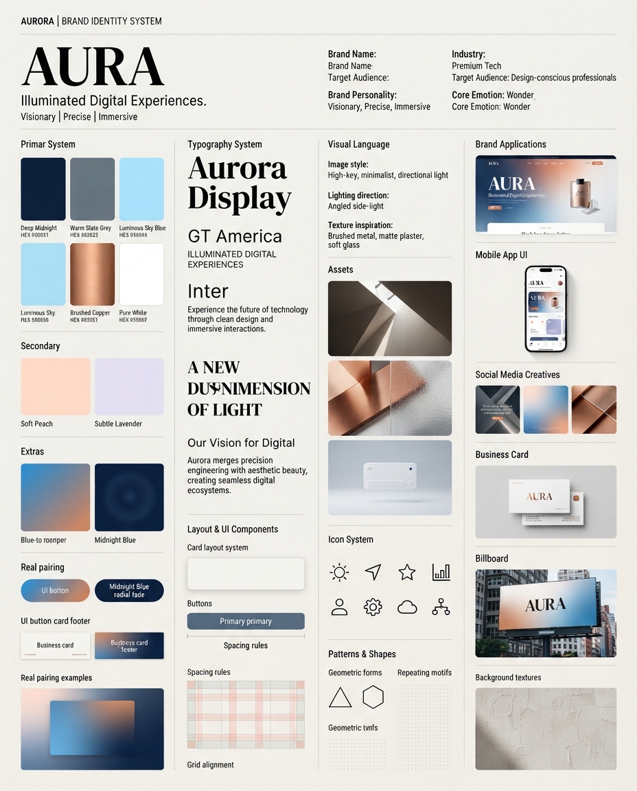 Premium Vertical Brand Guideline Board UI UX design
