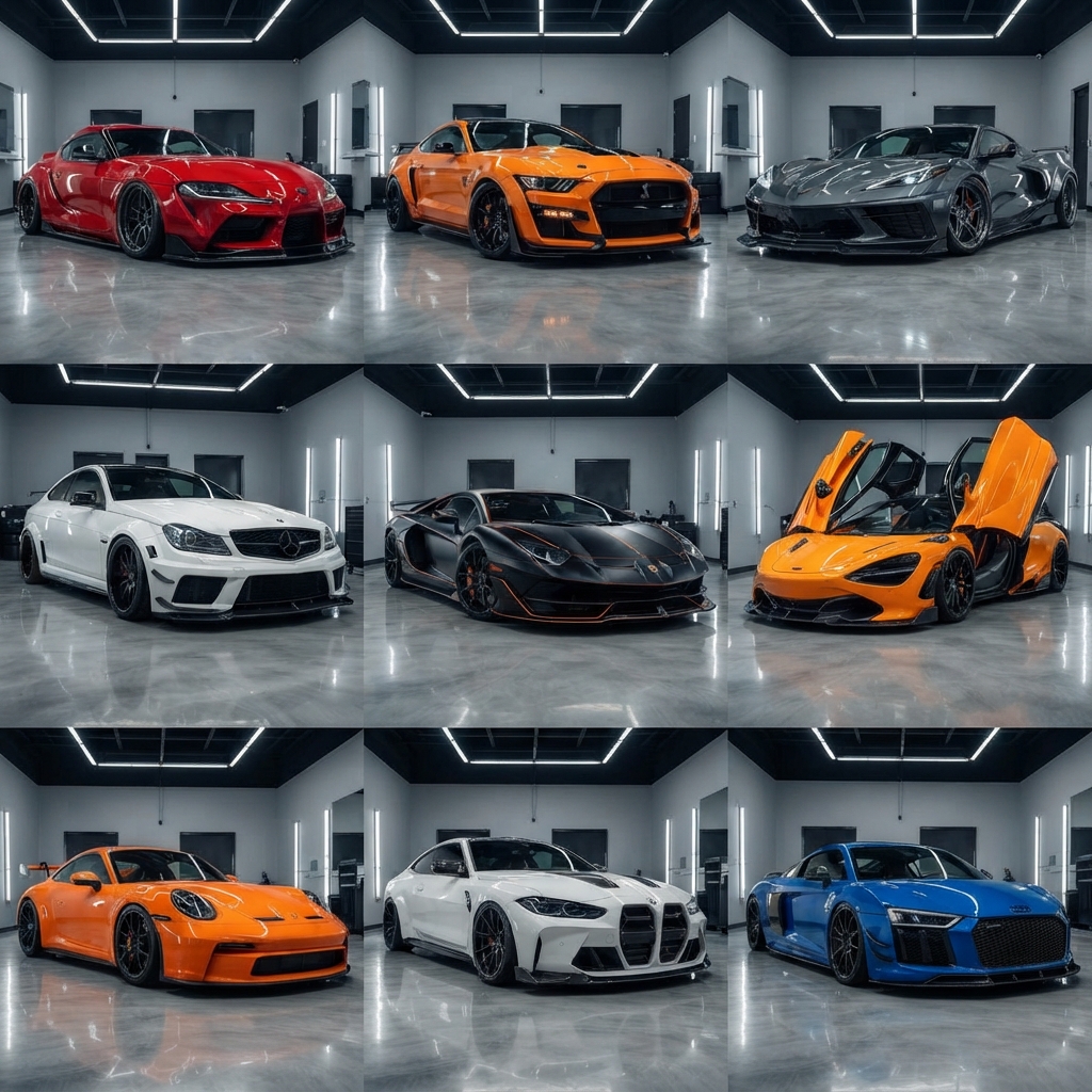 Realistic Showroom Cars For Social Media